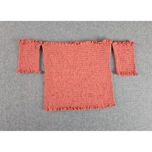 Hot Kiss Cropped Halter Top Size Large Coral Pink Junior Shirt
